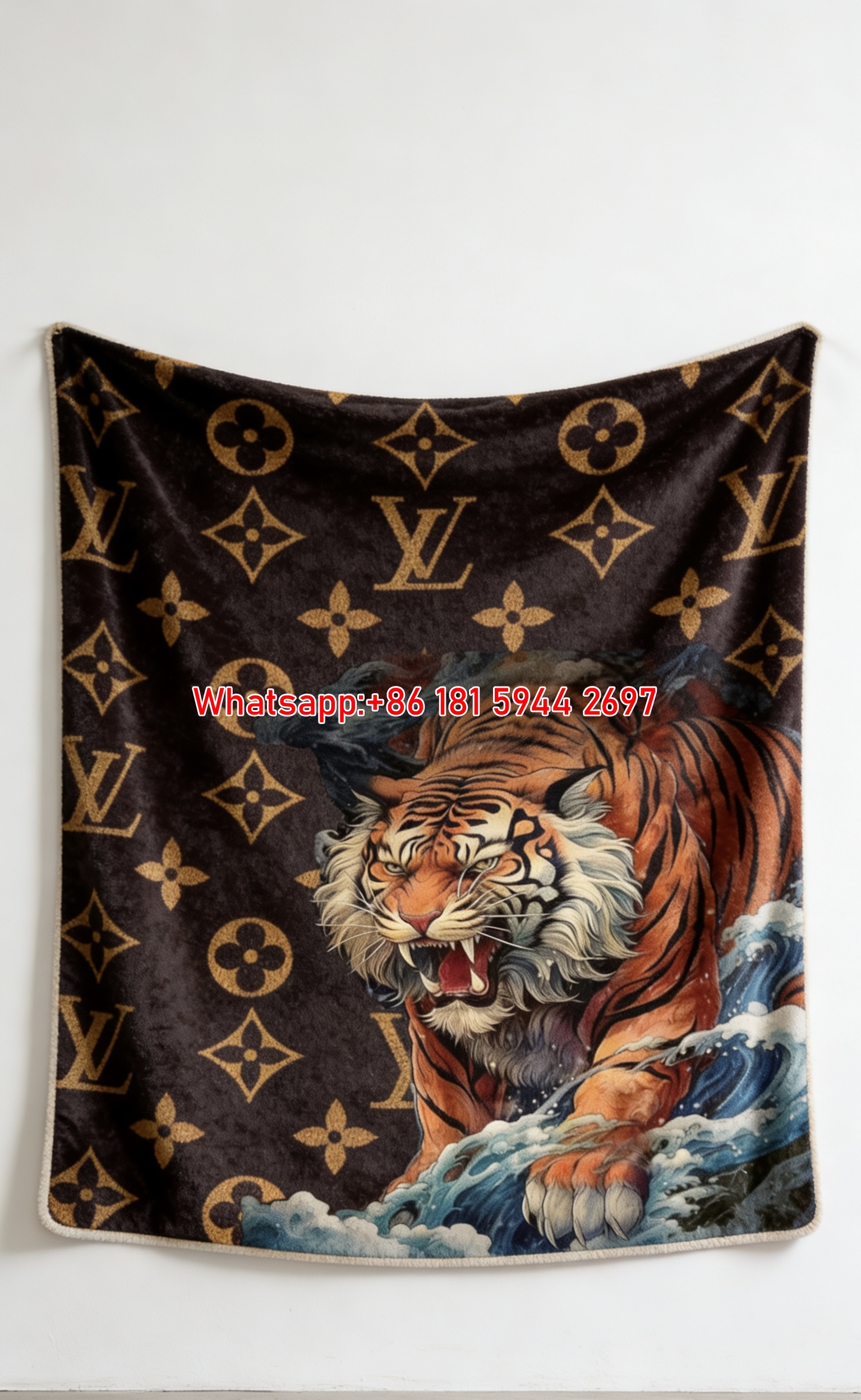 LV Tiger Monogram Blanket Luxury Wild Throw 164